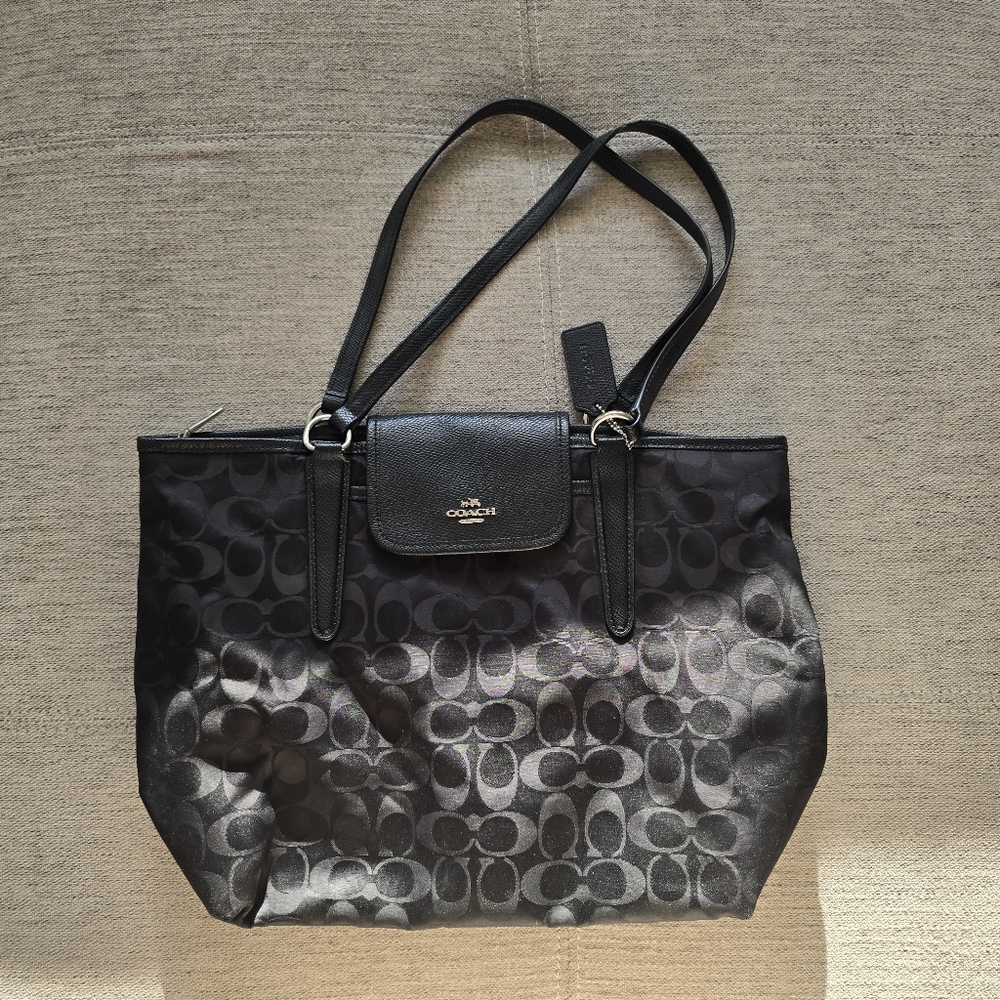 Coach Black Signature Tote Bag
